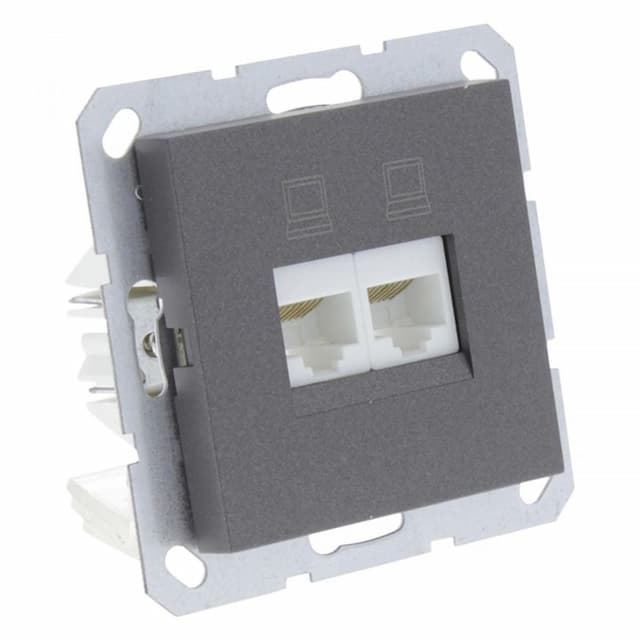 Inbouw UTP contactdoos antraciet