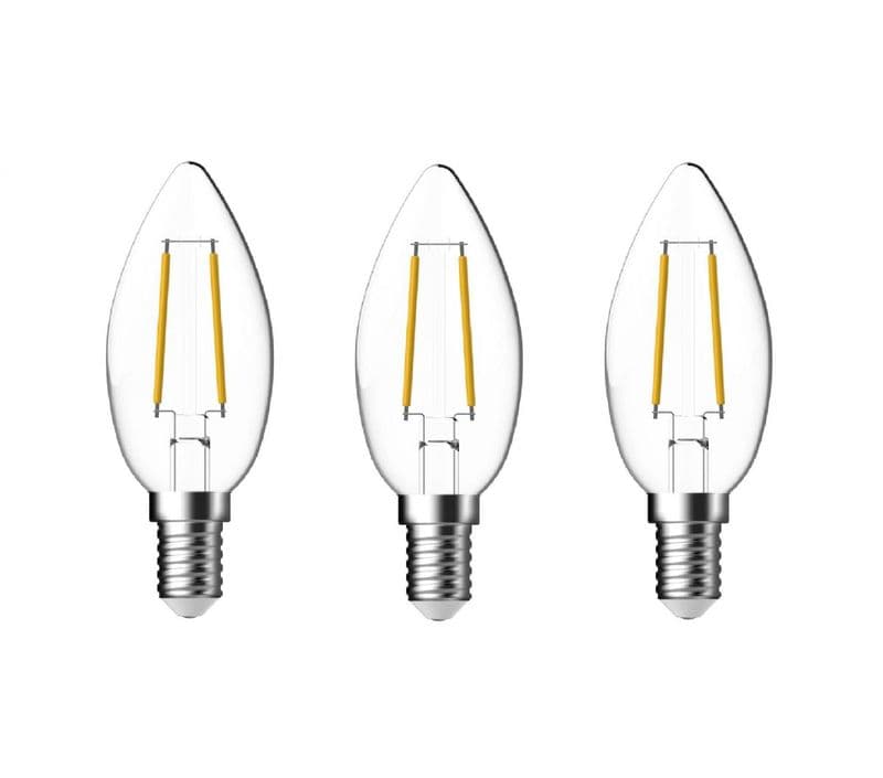 Kaars E14 4W helder 3-pack