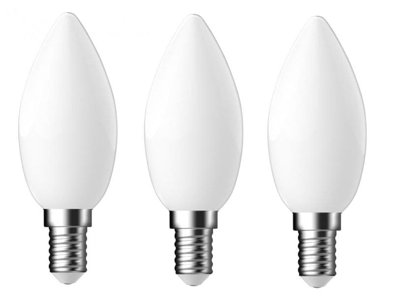 Kaars E14 4W mat 3-pack