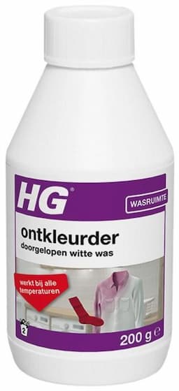 HG ontkleurder doorgelopen witte was