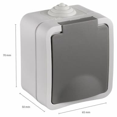 Opbouw contactdoos met randaarde spatwaterdicht