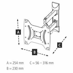 TV Muurbeugel tot 48 inch full motion