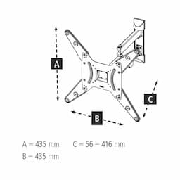 TV Muurbeugel tot 65 inch full motion