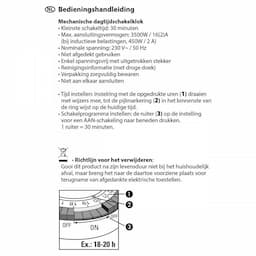 Tijdklok IP44 zwart