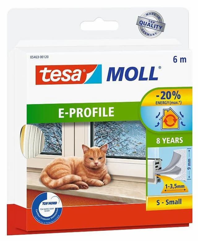 Tochtstrip E-profiel wit