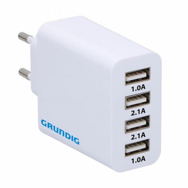 Usb-oplader 4 poorten 230V