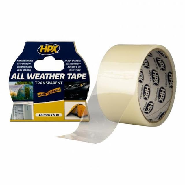 All weather tape transparant